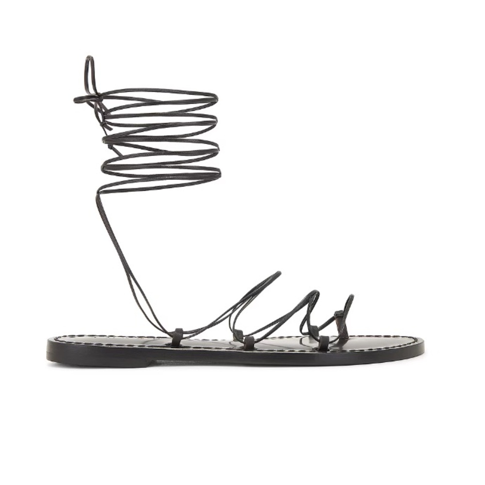 Amanu Sergenti Black Strappy Sandals